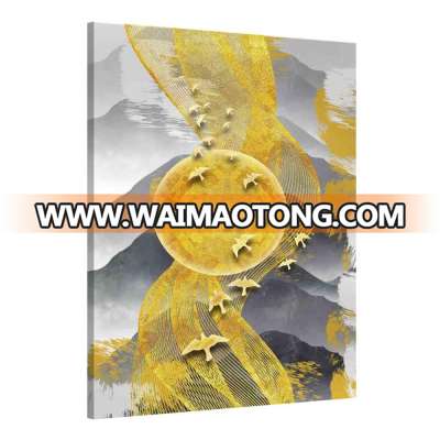 wall decor art painting abstract modern style of gold birds