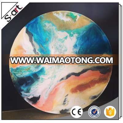 Round frame canvas art oil painting